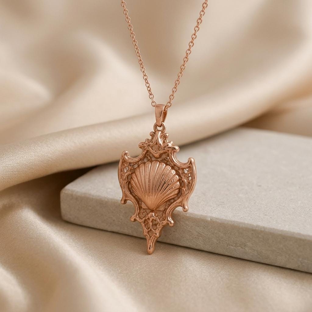 Sacred Shell Relic pendant | 925 Sterling Silver | Ornate Coastal Style | Meaningful Gift