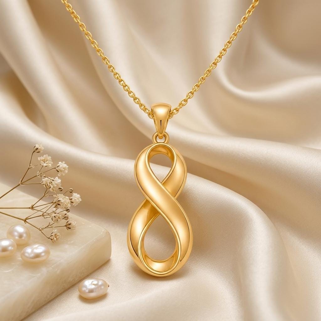 Infinity Fold Pendant | Gold Plated Sterling Silver | Elegant Timeless Design | Meaningful Keepsake Gift
