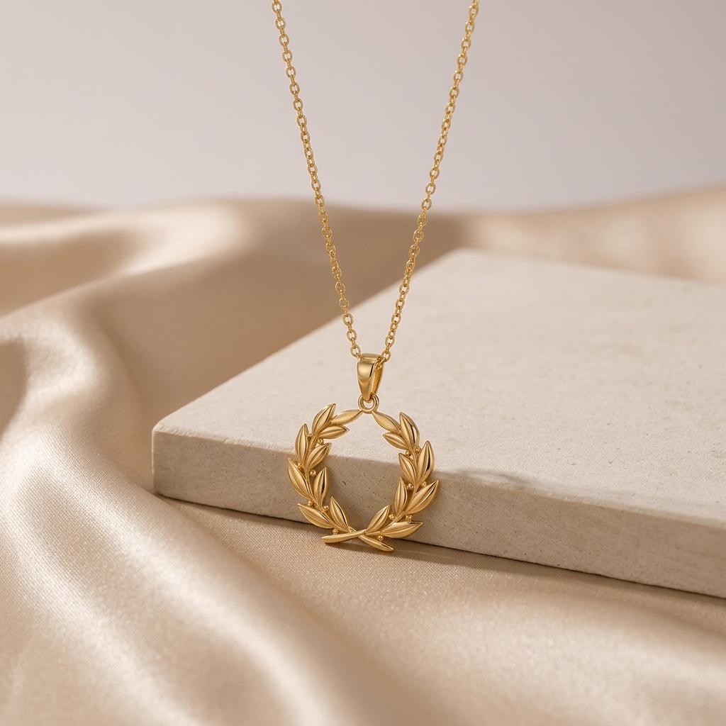 Laurel Crown Necklace | 925 Sterling Silver | Victory - Achievement Theme | Graduation & Success Gift