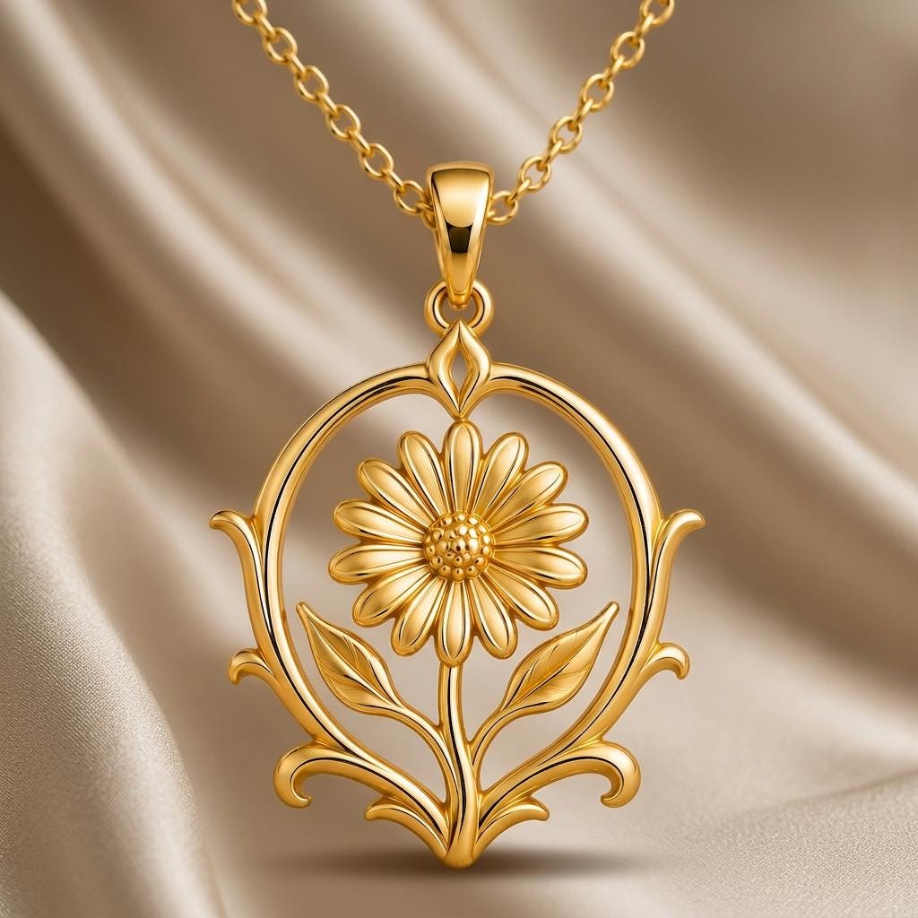 Eternal Daisy Crest Pendant | 925 Sterling Silver | Delicate Botanical Style | Meaningful Celebration Gift
