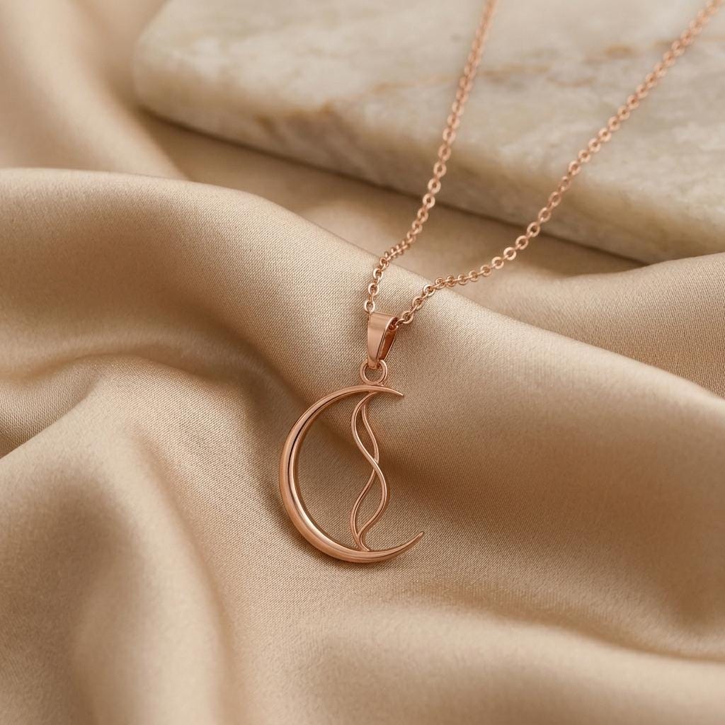 Whisper Crescent Pendant | 925 Sterling Silver | Celestial Minimalist | Meaningful Gift for Her