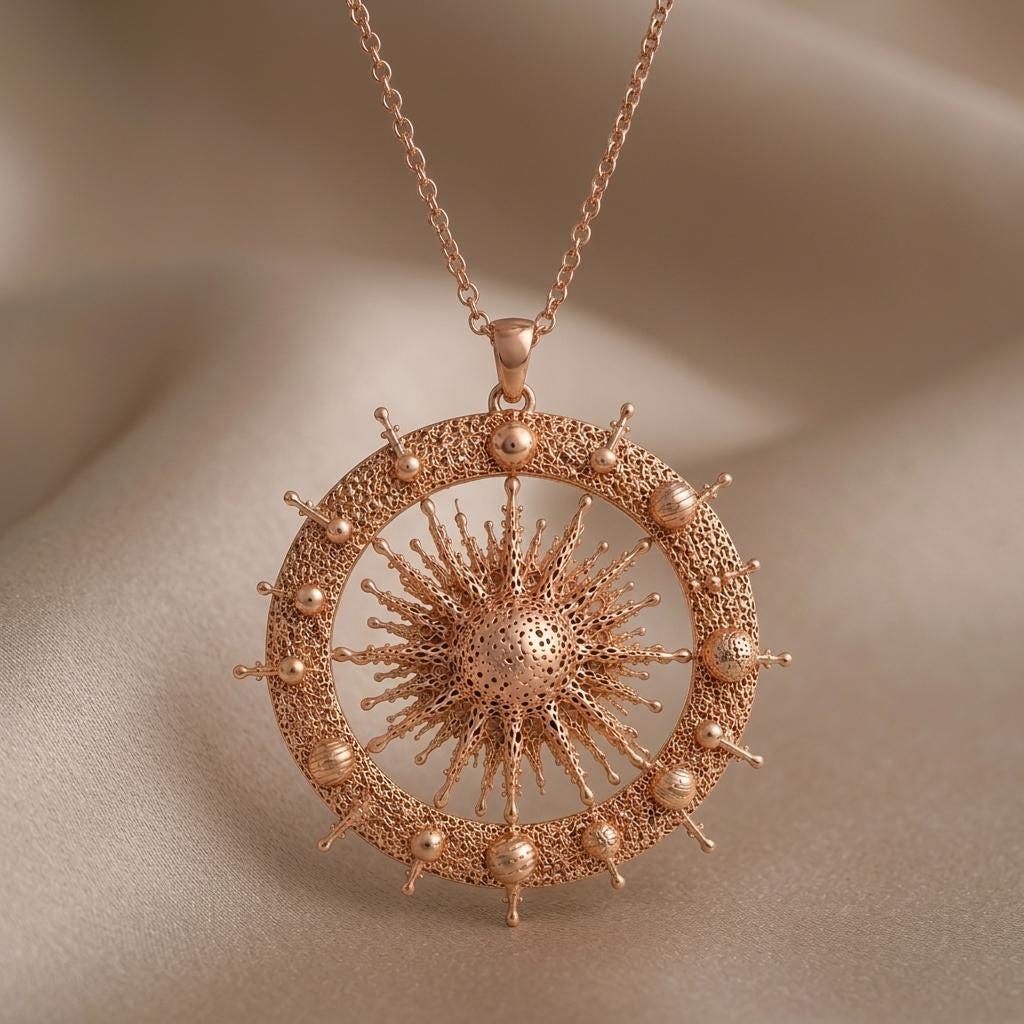 Sun Star Pendant Necklace | 925 Sterling Silver for Women | Intricate Celestial Design | Meaningful Symbolic Gift