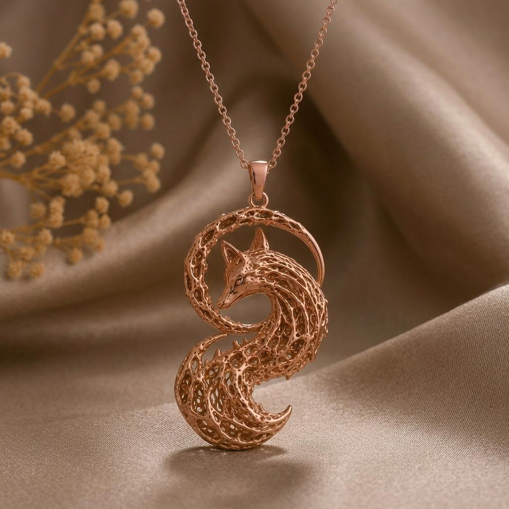 Ancient Fox Fossil | 925 Sterling Silver | Intricate Woodland Charm | Meaningful Nature Lover Gift