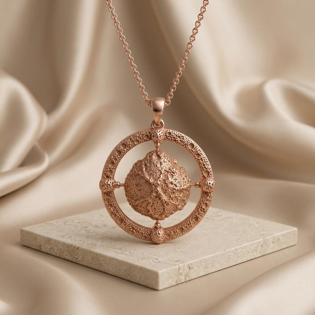 Psyche Asteroid Pendant Necklace | 925 Sterling Silver | Cosmic Celestial Design | Unique Space Lover Gift