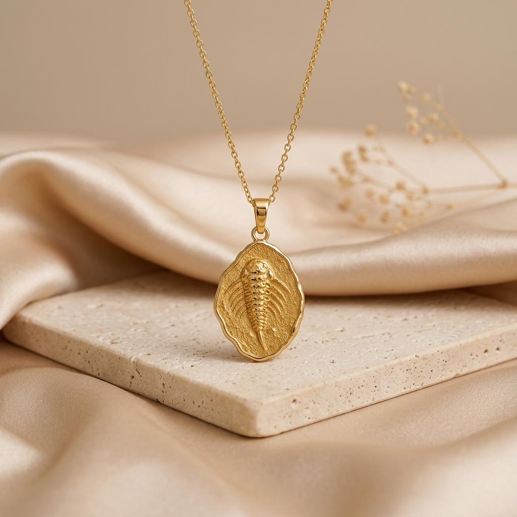 Eurypterid Fossil Pendant Necklace | 925 Sterling Silver | Paleontology Inspired | Unique Science Gift