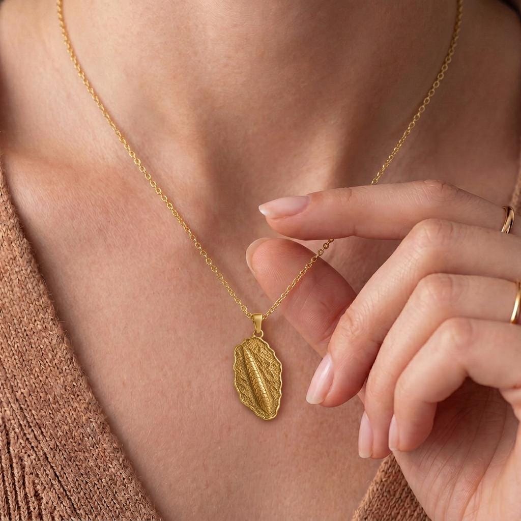 Orthoceras Fossil Pendant Necklace | 925 Sterling Silver | Ancient Fossil Theme | Unique Nature Gift