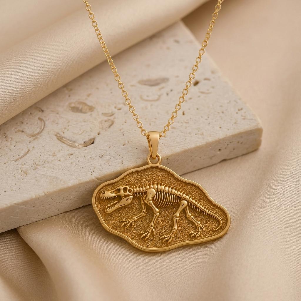 Andrewsarchus Fossil Pendant Necklace | 925 Sterling Silver | Paleontology Theme | Gift for Science Lovers