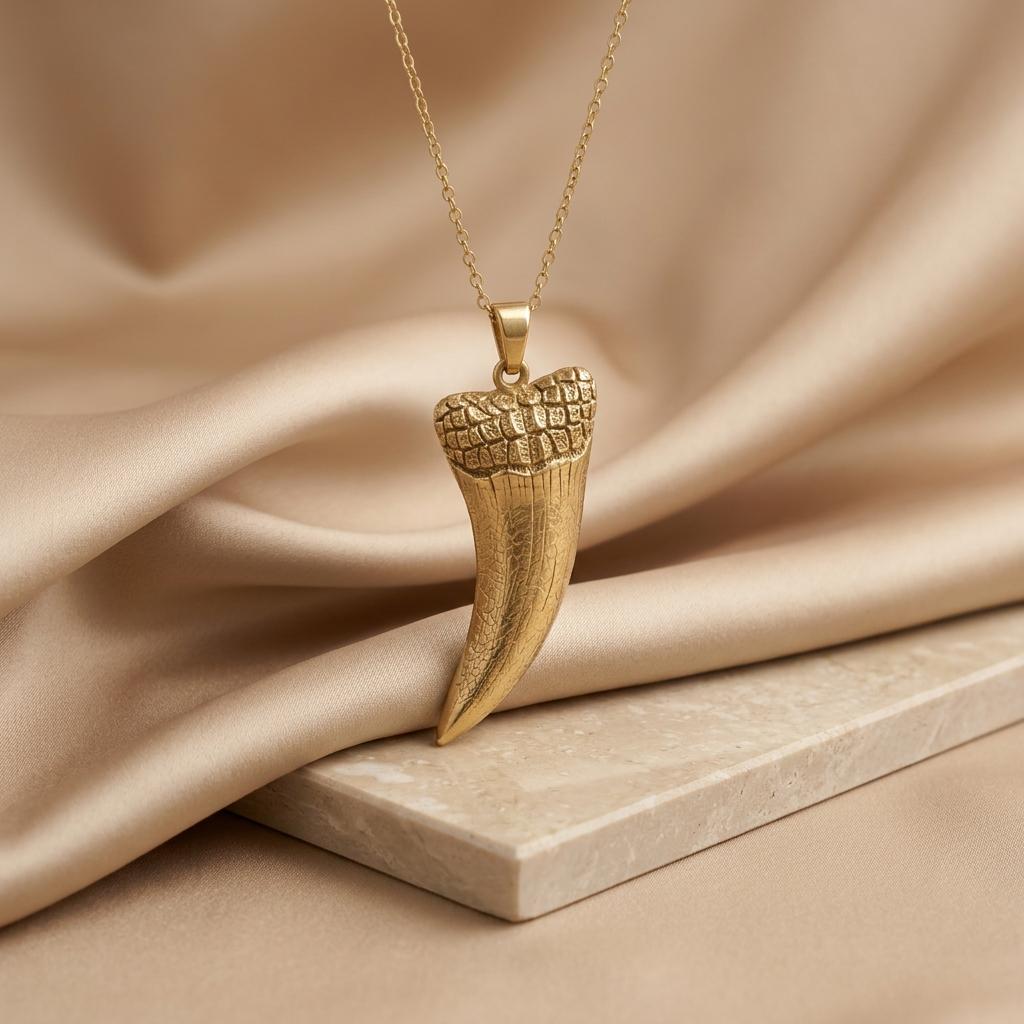Sarcosuchus Tooth Pendant | 925 Sterling Silver for Men & Women | Ancient Fossil Inspired Jewelry | Unique Gift for History Lovers