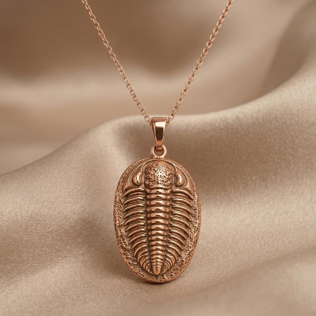 Trilobite Fossil Pendant | 925 Sterling Silver | Ancient Fossil Theme | Unique Science Gift
