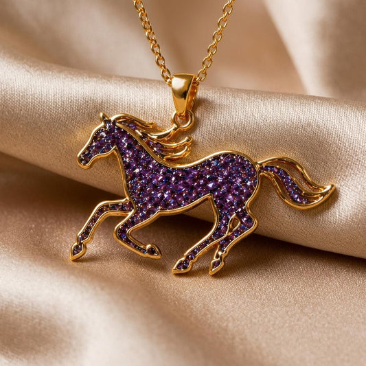 Amethyst Druzy Horse jewelry design featured in the Rimossa meaning guide
