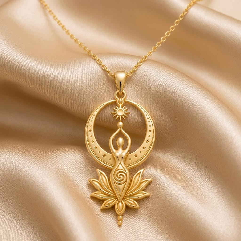 Divine Feminine Symbol jewelry design featured in the Rimossa meaning guide