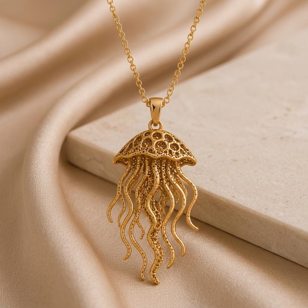 Fossil Jellyfish Halo jewelry design featured in the Rimossa meaning guide