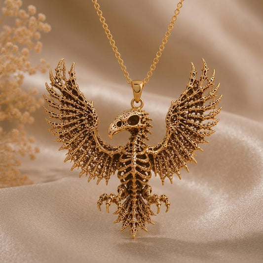 Sacred Eagle Skeleton jewelry design featured in the Rimossa meaning guide