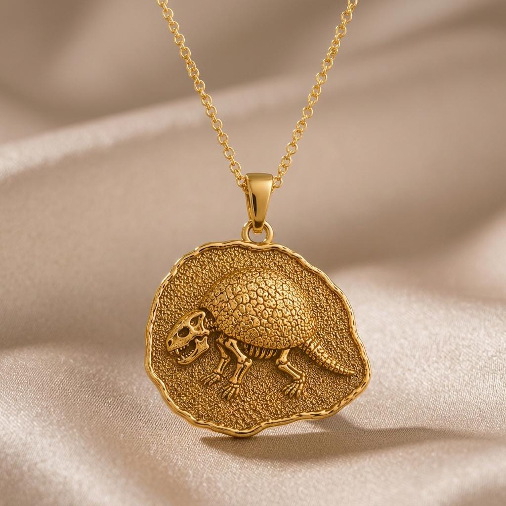 Glyptodon Fossil jewelry design featured in the Rimossa meaning guide