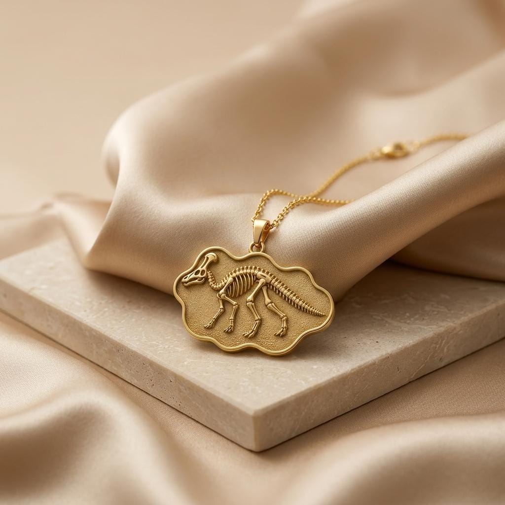 Corythosaurus Fossil jewelry design featured in the Rimossa meaning guide