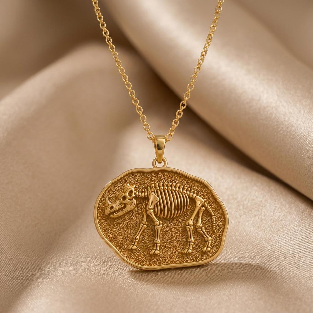 Uintatherium Fossil jewelry design featured in the Rimossa meaning guide