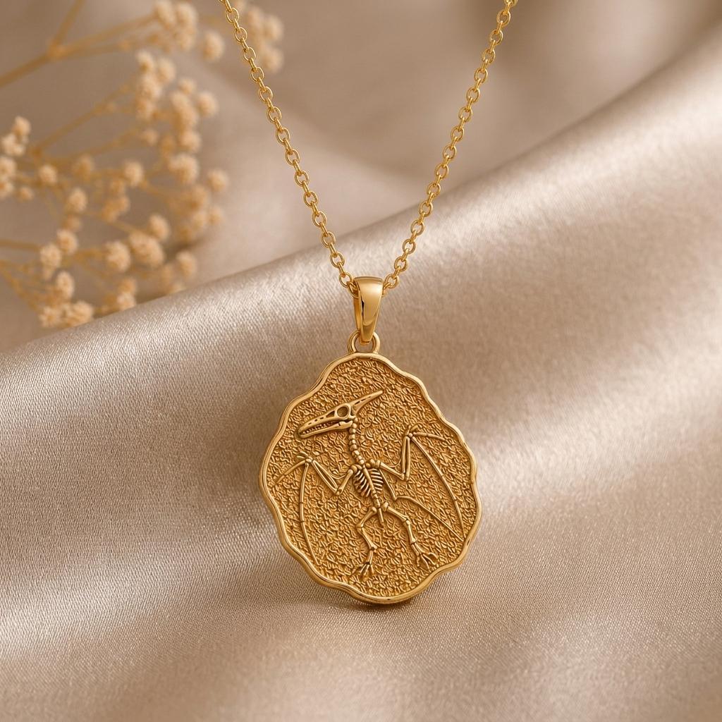 Rhamphorhynchus Fossil jewelry design featured in the Rimossa meaning guide