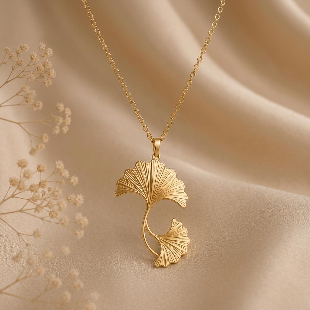 Ginkgo Wave jewelry design featured in the Rimossa meaning guide