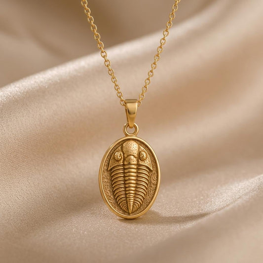 Trilobite Fossil jewelry design featured in the Rimossa meaning guide