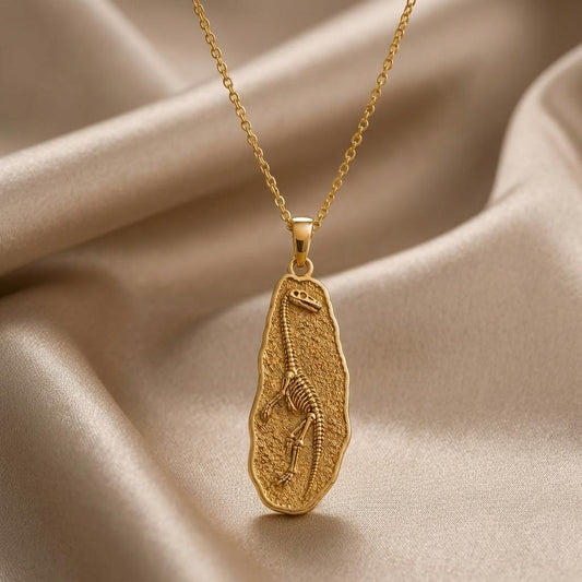 Tanystropheus Fossil jewelry design featured in the Rimossa meaning guide