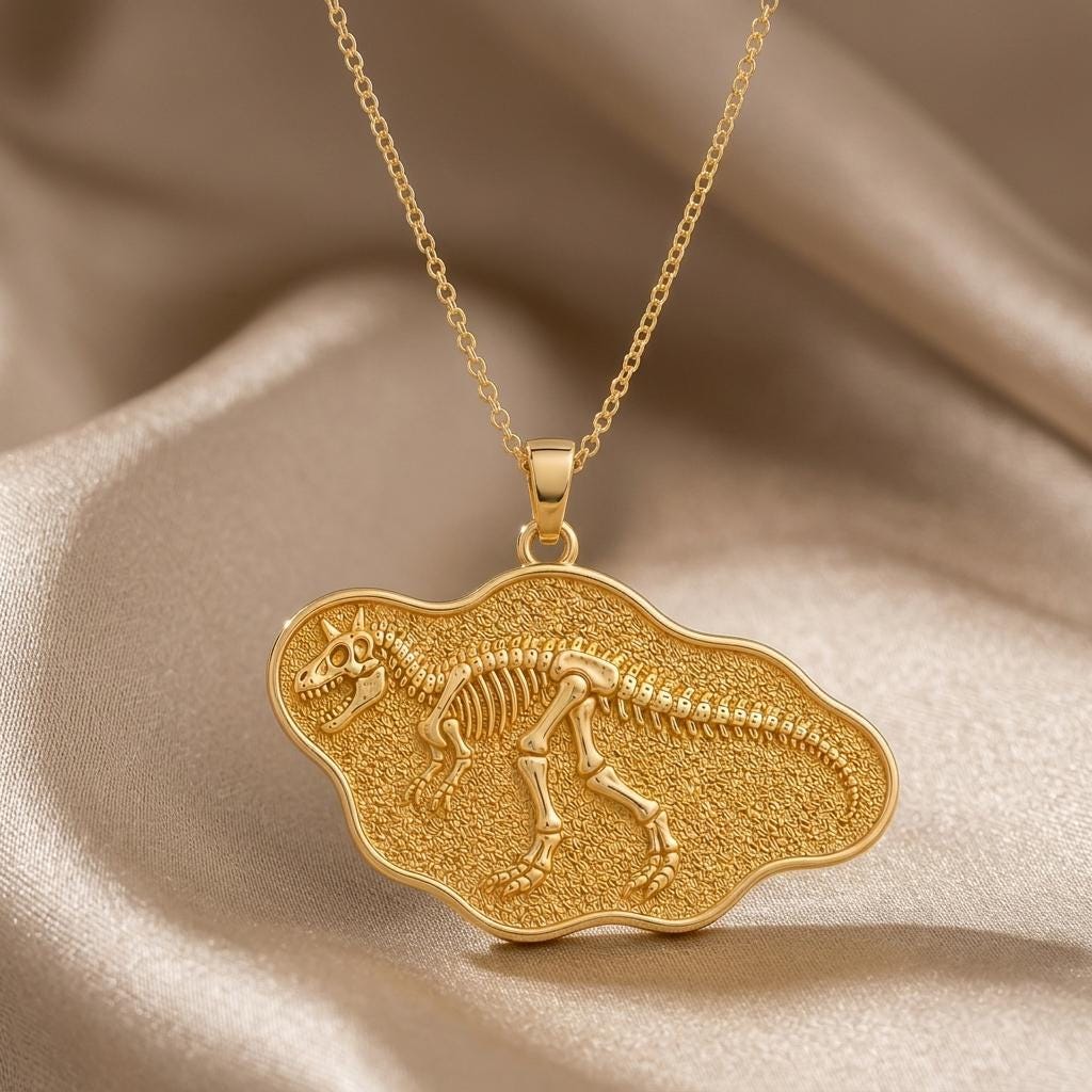 Carnotaurus Fossil jewelry design featured in the Rimossa meaning guide