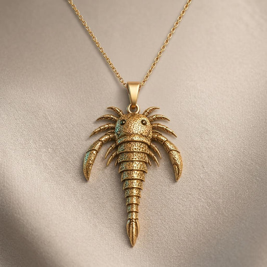 Eurypterid jewelry design featured in the Rimossa meaning guide
