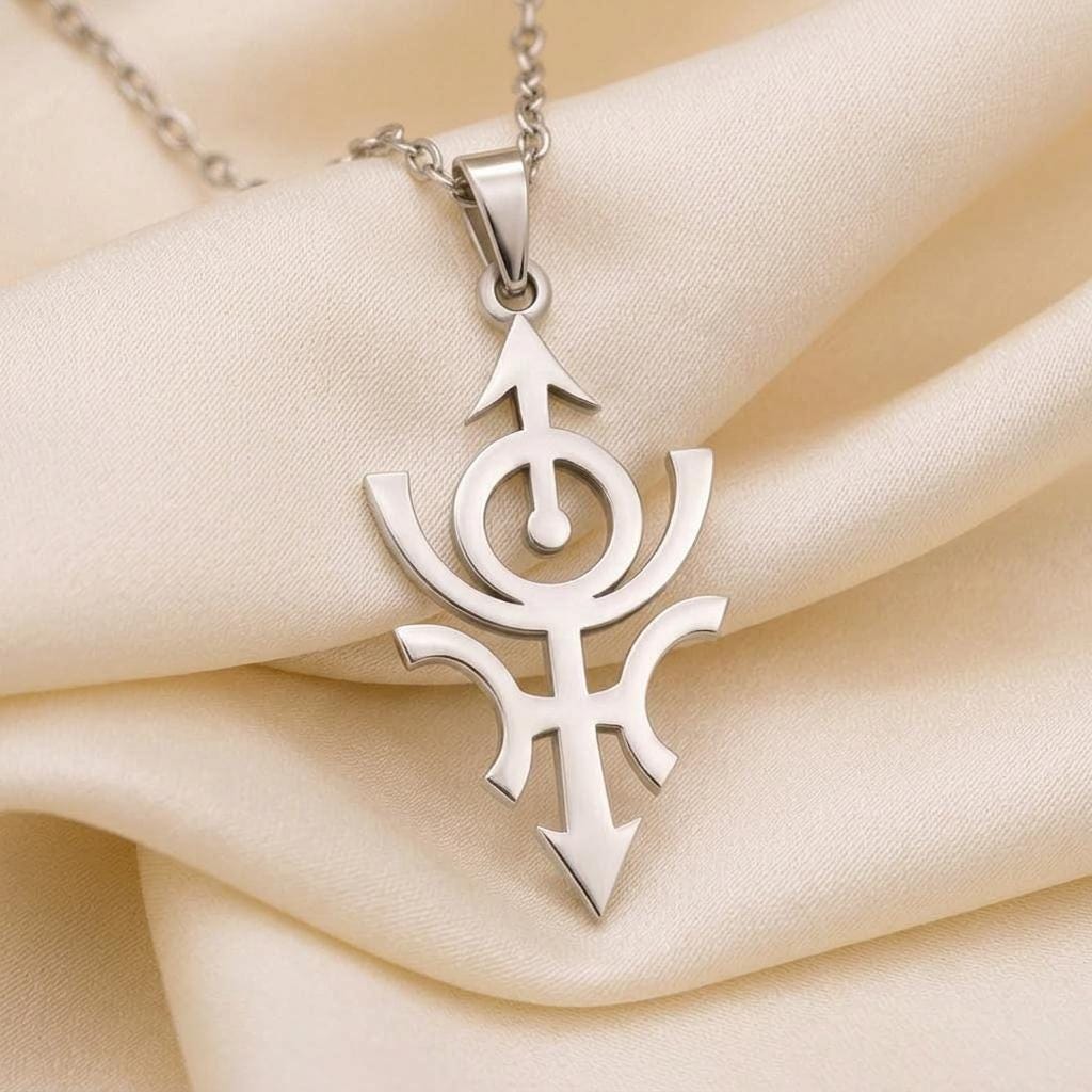 Mystical Symbols Necklace Collection featuring handcrafted sterling silver and gold pendants inspired by ancient symbols, sacred seals, and spiritual traditions.