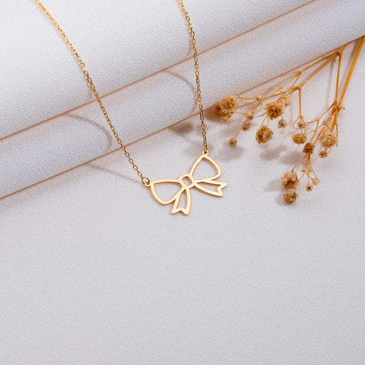 Fiyonk Kolye - Altın Fiyonk Uçlu Kolye - Vintage Minimalist Gümüş Kolye - Nedime Düğün Hediyesi - Ona Hediye - Zarif Takı