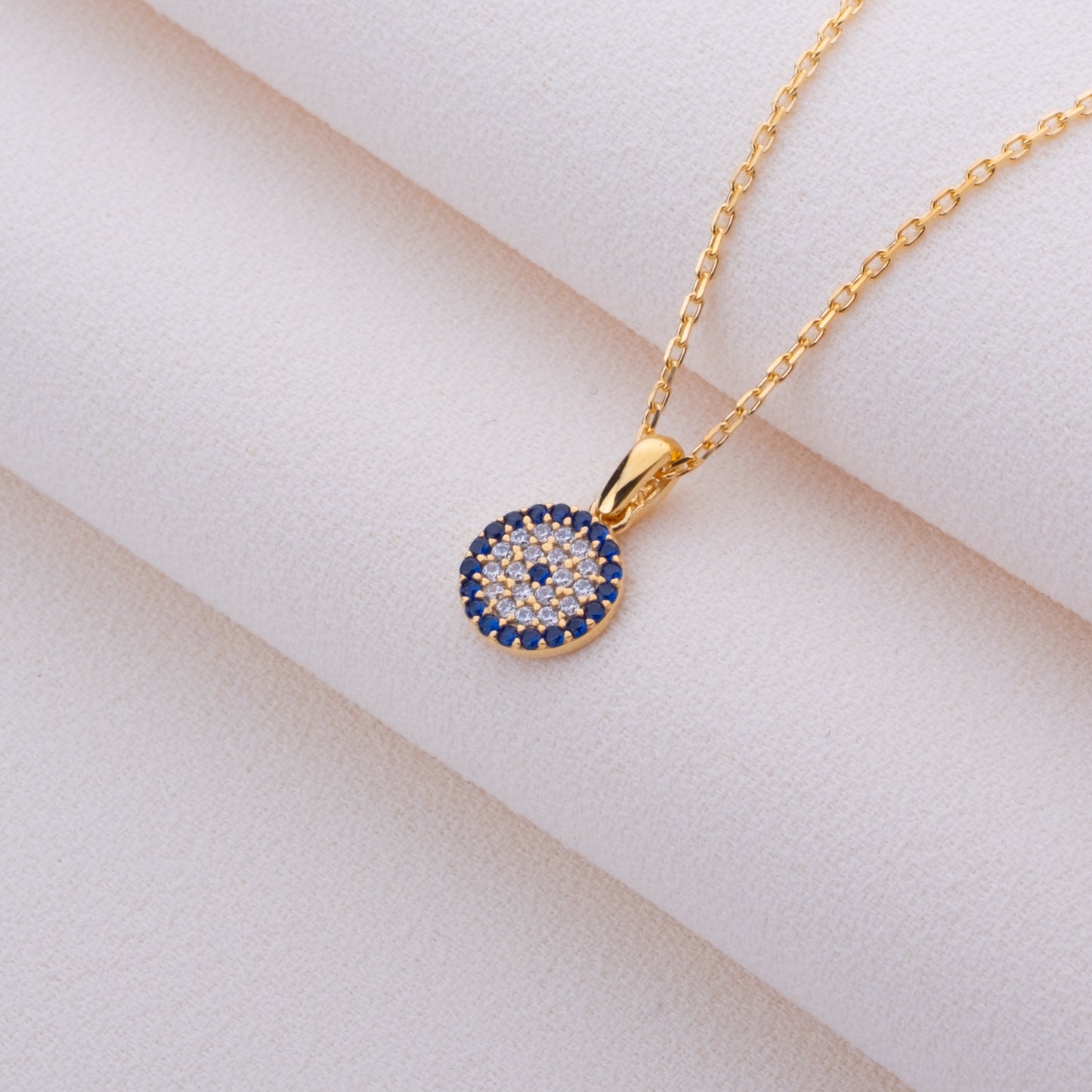 Nazar Kolyesi – 925 Ayar Gümüş, 14K Altın, Gümüş, Rose Gold veya Siyah Kaplama Koruma Tılsımı