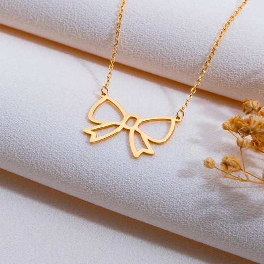 Fiyonk Kolye - Altın Fiyonk Uçlu Kolye - Vintage Minimalist Gümüş Kolye - Nedime Düğün Hediyesi - Ona Hediye - Zarif Takı