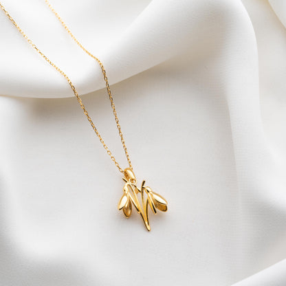 Snowdrop Necklace - Gold Birth Flower Necklace, Minimalist Birthflower Jewelry, Silver Flower Necklace, Birth Month Gift, Personalized Gifts