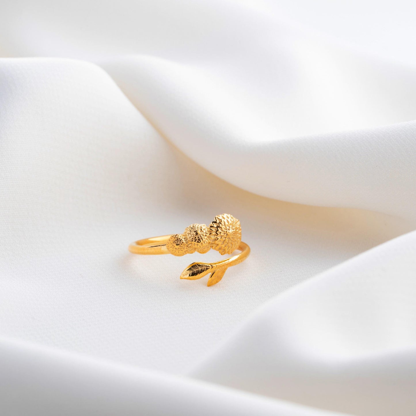 Snowdrop Flower Ring-Gold Birth Flower Ring, Silver Floral Jewelry,Personalized Birth Month Ring, Pressed Flower Ring,Birthday Gift for Her