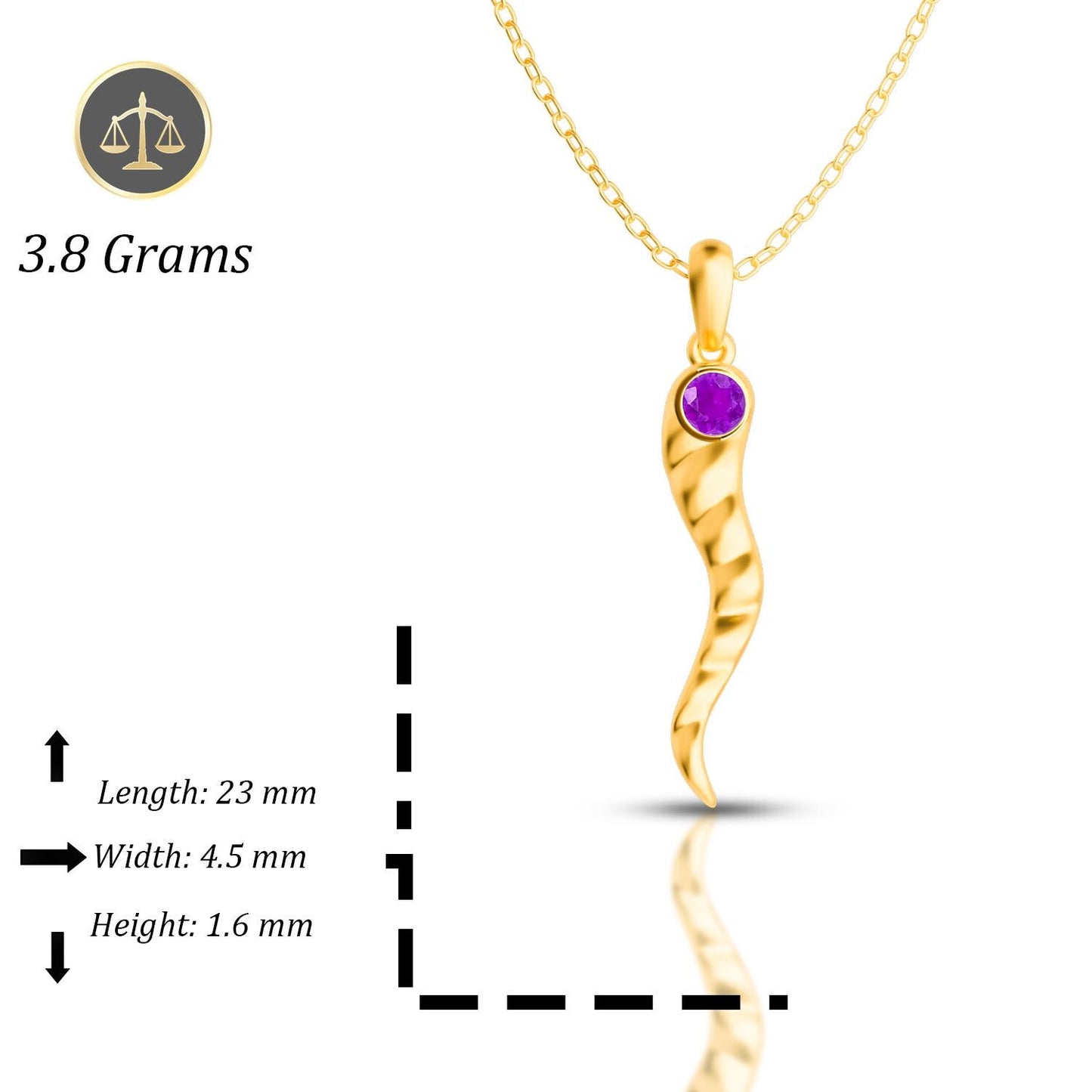 Italian Horn Necklace - Good Luck Charm, Protection Amulet, Italian Jewelry, Evil Eye Pendant, Horn Chain, Gift Ideas,Italian Charm Necklace
