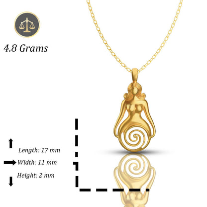 Spiral Goddess Necklace,Hecate Pendant,Aphrodite Charm,Witchy Jewelry,Handmade Personalized Necklace,Yoga Pendant,Birthday &Anniversary Gift