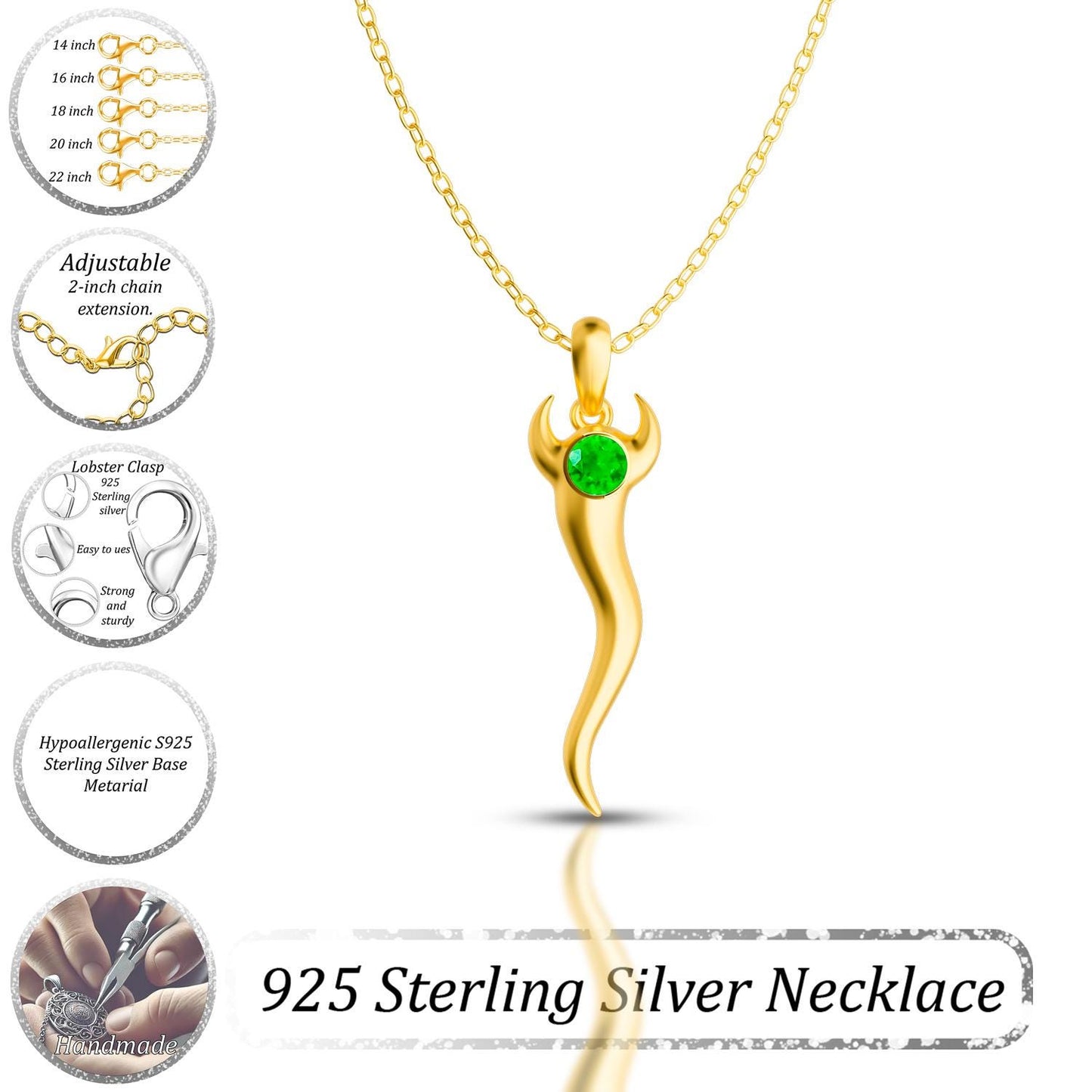 Italian Horn Necklace-Good Luck Charm,Italian Jewelry,Protection Amulet,Evil Eye Pendant, Italian Horn Chain, Gift Ideas,Minimalist Necklace