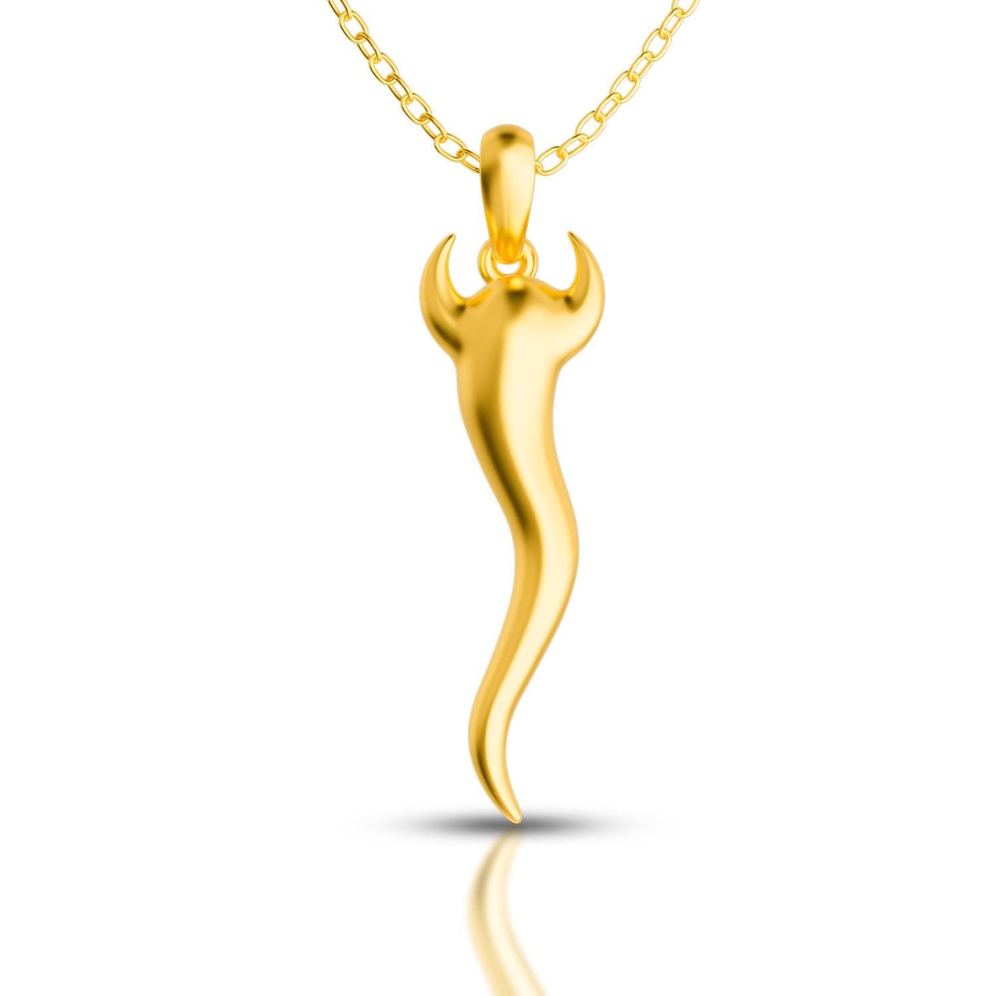 Italian Horn Necklace, Gold or Silver Italian Charm, Classic Italian Jewelry, Horn Chain Pendant, Gift for Him & Her, Birthday Gift-handmade