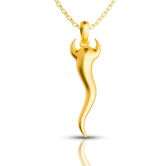 Italian Horn Necklace, Gold or Silver Italian Charm, Classic Italian Jewelry, Horn Chain Pendant, Gift for Him & Her, Birthday Gift-handmade