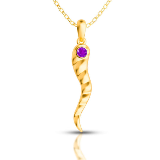 Italian Horn Necklace - Good Luck Charm, Protection Amulet, Italian Jewelry, Evil Eye Pendant, Horn Chain, Gift Ideas,Italian Charm Necklace