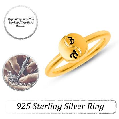 Engraved Signet Ring, Adjustable Pinky Ring, Minimalist Claddagh Cameo Ring, Custom Handwriting Name Letter Initial Couples Elden Inspired