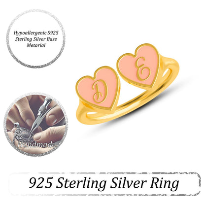 Heart Gold Signet Ring, Personalized Engraved Silver Pinky Ring, Elden Ring Inspired Jewelry, Gold Filled Birthday Gift for Her,handmade