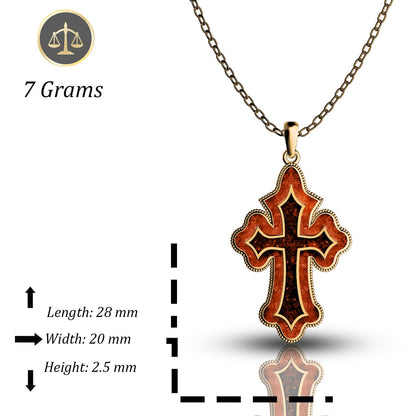 Gold Cross Necklace - Men's & Women's Christian Crucifix, Pearl Cross Pendant, Silver Sideways Cross, Orthodox Dainty Necklace, Gift for Him