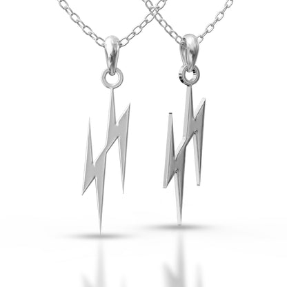 Handmade 925 Sterling Silver Lightning Bolt Necklace–Dainty Gold Plated Charm,Silver Charms,Layering Necklace,Statement Pendant,Gift for Her