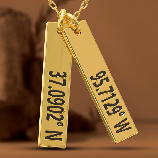 Gold Bar Necklace, Custom Engraved Nameplate Jewelry, Coordinate Minimalist Monogram Pendant, Dainty Layered Family Kids Necklace Gift