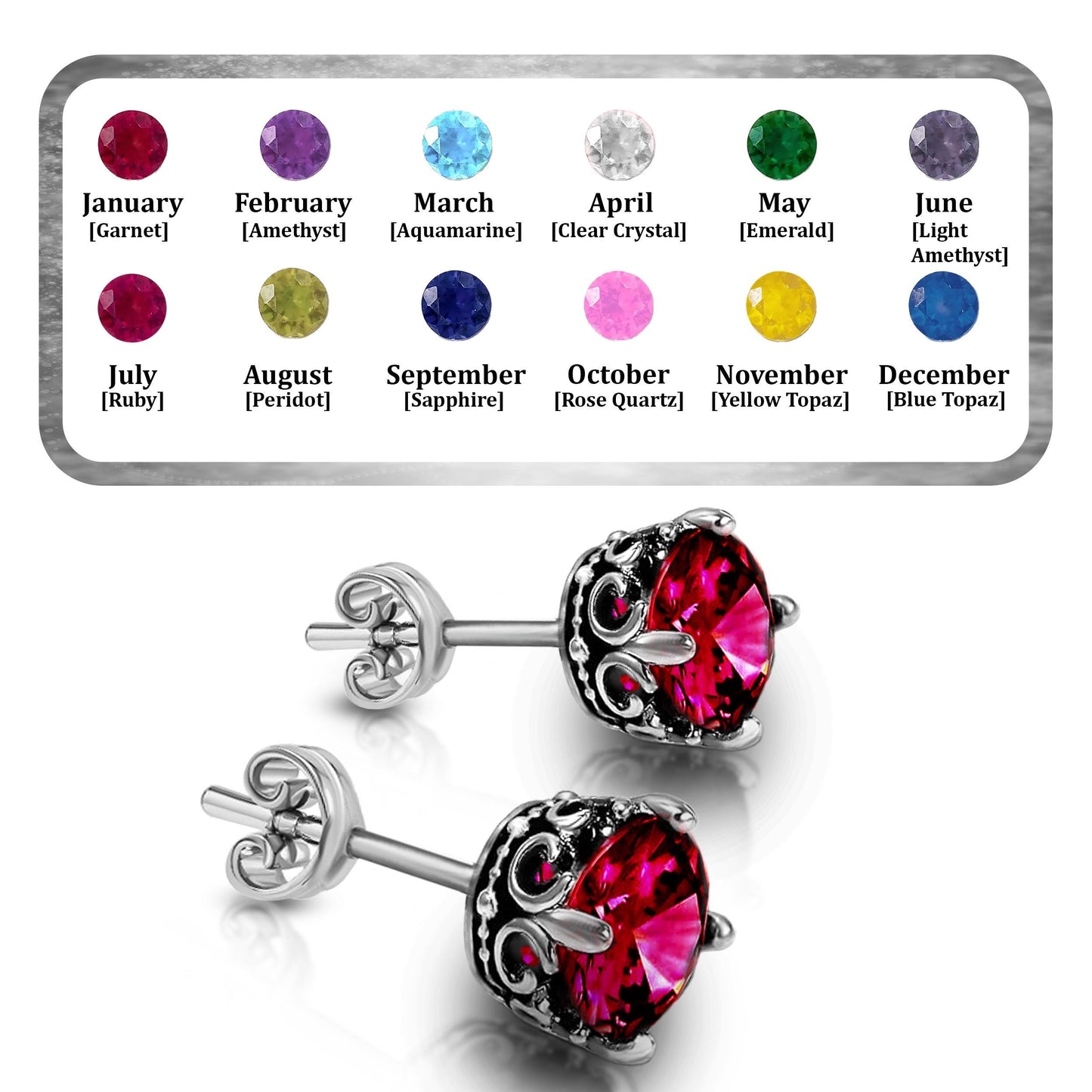 Ruby Stud Earrings,Silver Stud Earrings,Gold Earrings,Birthstone Earrings,Minimalist Earrings,Birthstone Jewelry,Gift for Her,Gifts for Mom