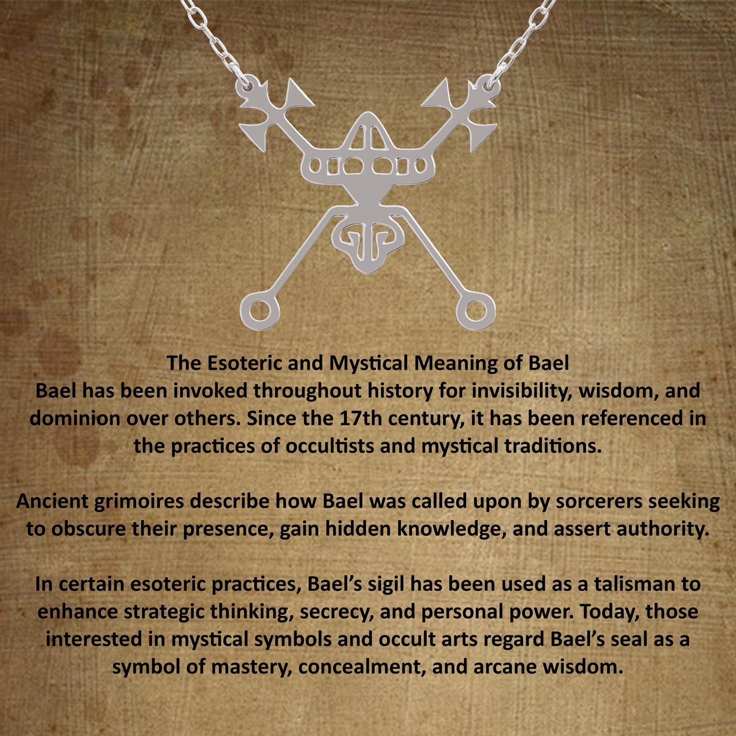 Bael Sigil Necklace, Goetia Sigil Pendant, Beelzebub Demon Sigil, Occult Jewelry, King Solomon Seal, Men's Locket Necklace, Gift for Her