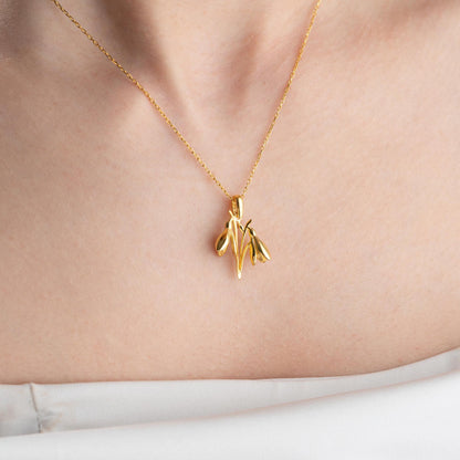 Snowdrop Necklace,January Birth Flower Jewelry,Sterling Silver Pendant,Floral Necklace,Handmade Botanical Charm,Dainty Silver Women's Gift