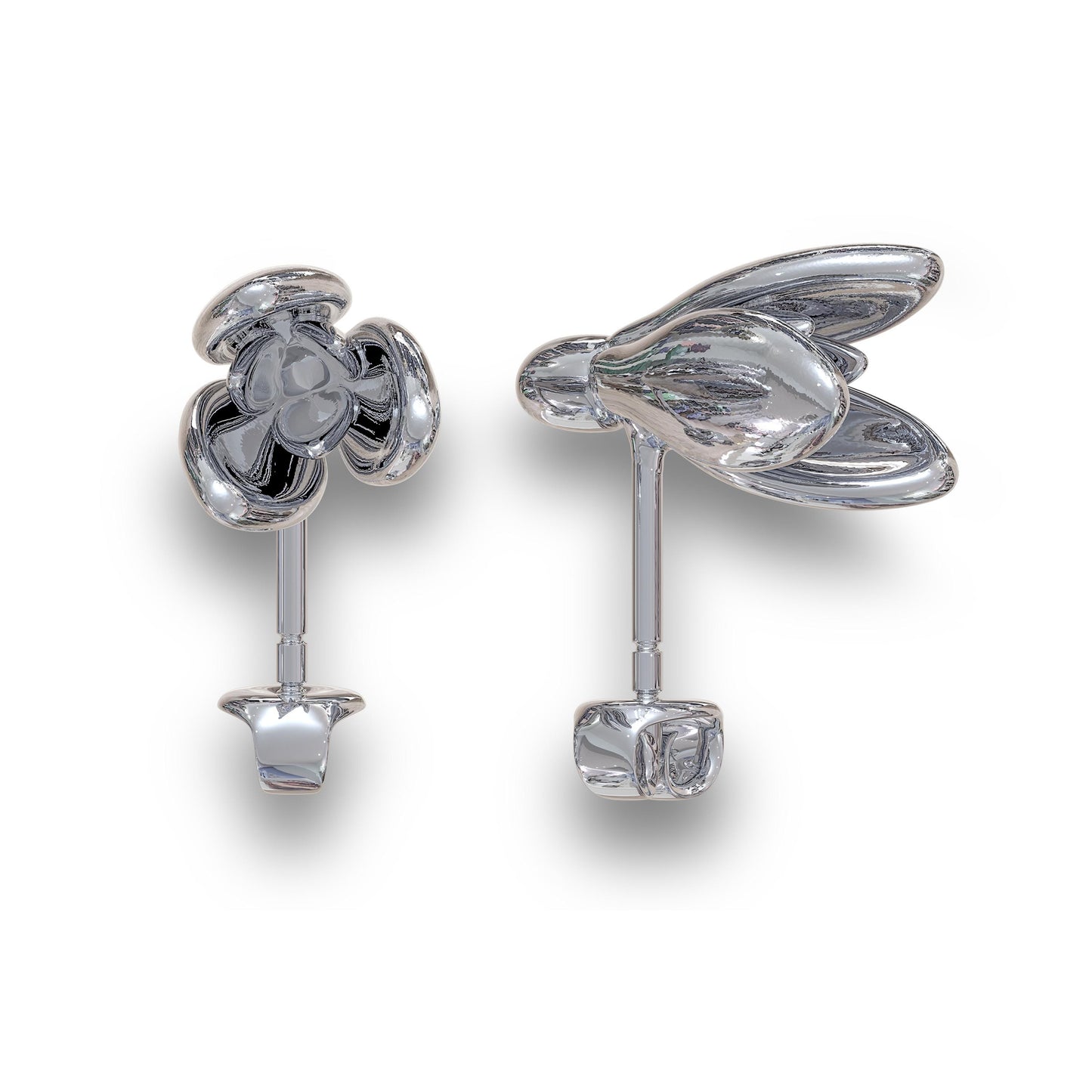 Snowdrop Stud Earrings, 925 Sterling Silver Floral Earrings, January Birth Flower Jewelry, Handmade Silver Earrings, Gift for Her