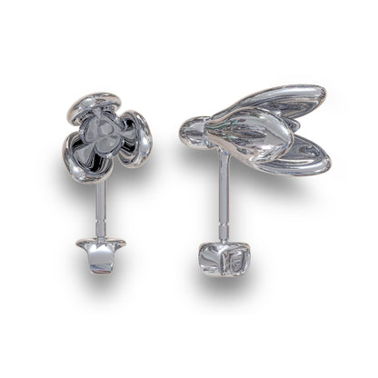 Snowdrop Stud Earrings, 925 Sterling Silver Floral Earrings, January Birth Flower Jewelry, Handmade Silver Earrings, Gift for Her