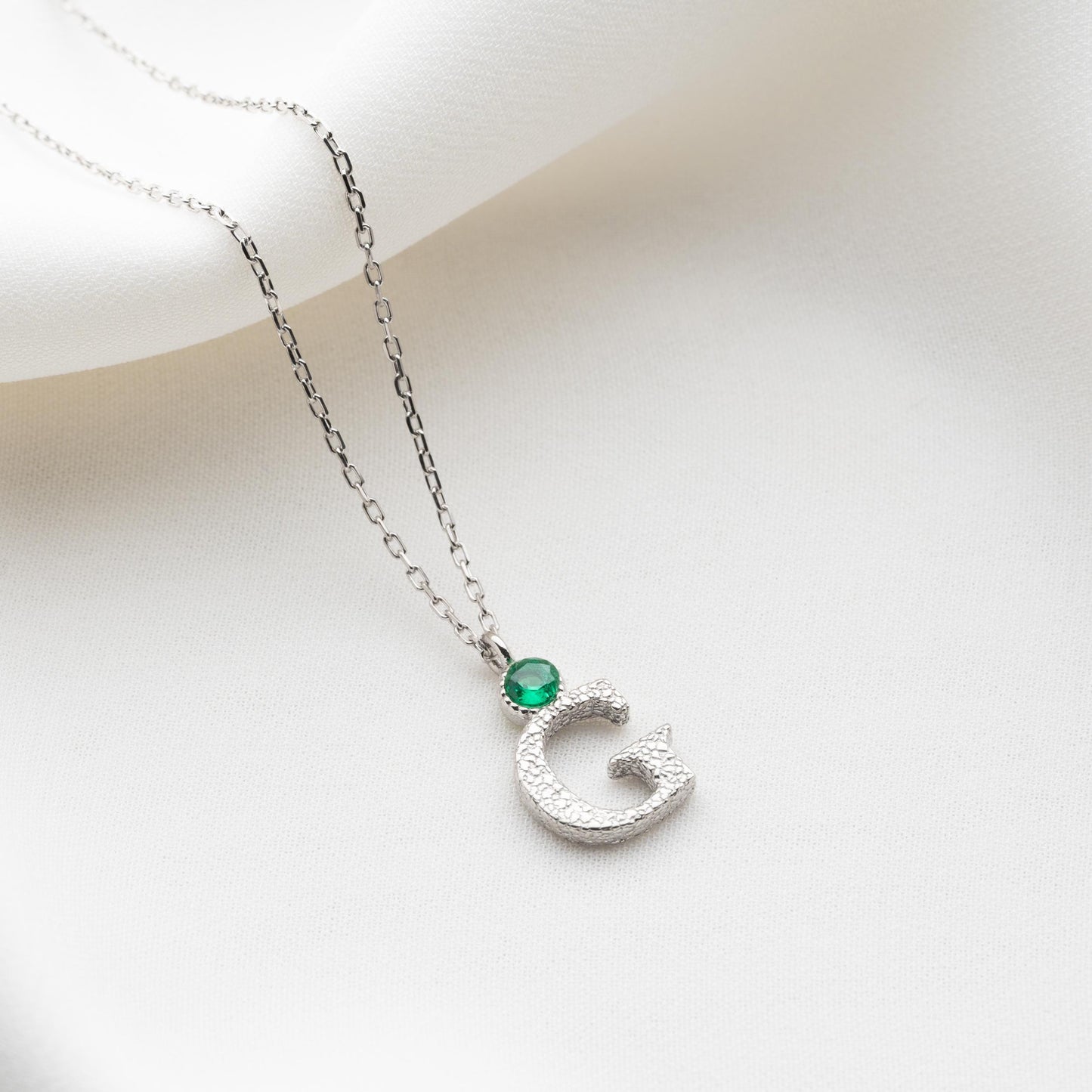 Personalized Birthstone Letter Necklace, 925 Sterling Silver Initial Pendant, Custom Engraved Jewelry, Elegant Gift for Women.