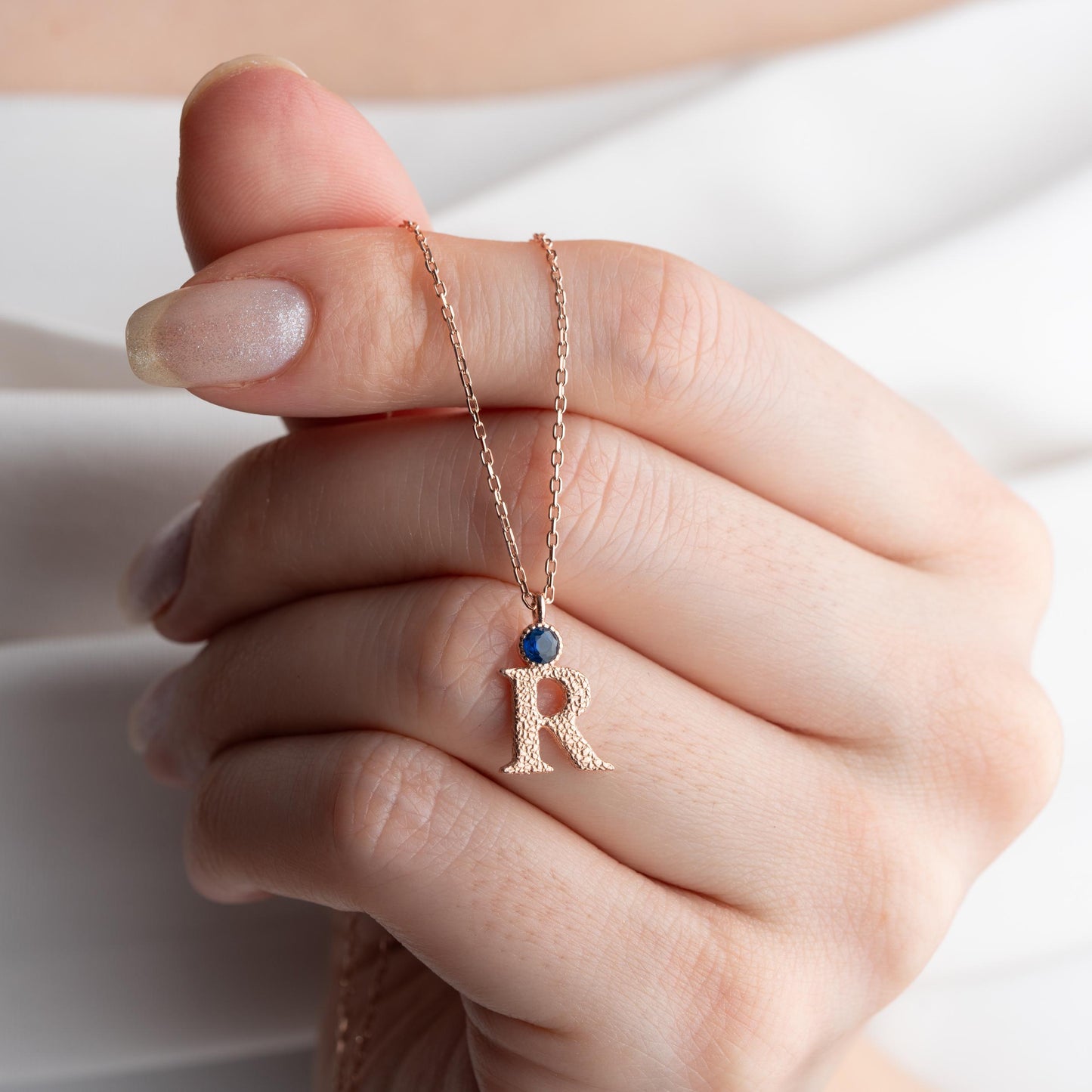 Personalized Birthstone Letter Necklace, 925 Sterling Silver Initial Pendant, Custom Engraved Jewelry, Elegant Gift for Women.